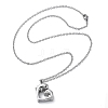 304 Stainless Steel Double Dolphin Heart Urn Ashes Necklaces STAS-Z106-08P-4