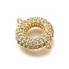 Brass Micro Pave Cubic Zirconia Links KK-I717-04O-2