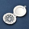 Flat Round Brass Hollow Locket Pendants KK-K414-11A-S-2