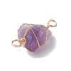 Raw Rough Natural Amethyst Copper Wire Wrapped Nuggets Connector Charms PALLOY-JF02789-5