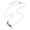 Natural South Red Agate Chip & Constellation Pendant Necklaces NJEW-JN05084-05-4