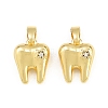 Brass Micro Pave Clear Cubic Zirconia Charms CU-CBAA571-01G-1