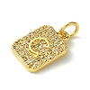 Rack Plating Brass Micro Pave Clear Cubic Zirconia Charms KK-G501-01C-G-2