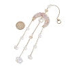 Natural Ametrine Chip Beads & Glass Beads & Brass Hanging Suncatchers HJEW-JM04754-3