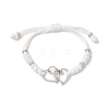 Heart Alloy Charm Bracelets BJEW-JB11503-01-3