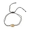 Alloy Shell Shape Braided Bead Bracelet for Women BJEW-JB08303-1
