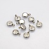Trendy Original Color 304 Stainless Steel Faceted Grade A Rhinestone Flat Round Charms Pendants RB-N030-01C-2
