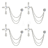 Cross Alloy Rhinestone Lapel Pin Backs JEWB-WH0051-057P-1