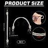 2Pcs Glass Rhinestone Rubber Cord Bag Handles FIND-PH0059-68C-2