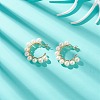 Natural Pearl Beaded Stud Earrings EJEW-JE05113-3