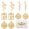 Brass Micro Pave Clear Cubic Zirconia Charms ZIRC-BBC0001-02-1