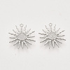 Brass Micro Pave Clear Cubic Zirconia Solar Eclipse Pendants ZIRC-T011-27P-NF-1