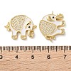 Rack Plating Brass Micro Pave Clear Cubic Zirconia Connector Charms KK-C084-02G-03-3