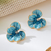 Flower Alloy Stud Earrings. with Rhinestone and Enamel FS-WGB7941-01-3