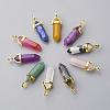 Natural Mixed Stone Double Terminated Pointed Pendants G-G902-B-1
