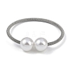 304 Stainless Steel & Plastic Round Bead Bangles BJEW-M042-05P-1