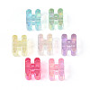 UV Plating Transparent Acrylic European Beads X-OACR-M027-02H-2