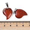 Natural Red Jasper Heart Pendants G-H073-03P-06-3