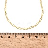 3MM Brass Textured Oval Link Chain Necklaces for Women Men NJEW-F355-01G-4