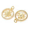 Brass Micro Pave Orange Cubic Zirconia Pendants CU-E003-16G-D-2