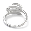 Snake Rack Plating Brass Open Cuff Rings for Women RJEW-Z059-22P-3