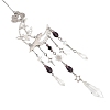 Halloween Bat Moon Stainless Steel & Brass & Glass Beads Suncatchers HJEW-TA00500-2
