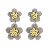 Flower Brass Dangle Stud Earrings EJEW-H158-11GP-4