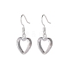 Heart Brass Dangle Earrings EJEW-BB11888-1
