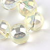 Electroplate Glass Beads Strands X-EGLA-Q062-8mm-A02-4