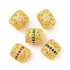 Brass Micro Pave Cubic Zirconia European Beads KK-P297-05G-1