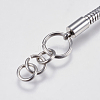 304 Stainless Steel Round Snake Chain Bracelet Making STAS-I097-026-F-3