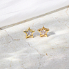 Fashionable Pentagram Brass Stud Earrings MI7430-4