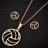 201 Stainless Steel Pendant Necklaces & Stud Earrings Sets FS-WGB00D6-05-1