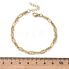 304 Stainless Steel Dapped Chains Bracelets for Women BJEW-D466-08B-G-3