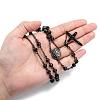 Men's Rosary Bead Necklace with Crucifix Cross NJEW-I011-6mm-04-6
