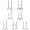 7 Pairs Natural Cowrie Shell Glass Dangle Earrings EJEW-JE06385-2