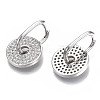 (Jewelry Parties Factory Sale)Brass Micro Pave Clear Cubic Zirconia Dangle Huggie Hoop Earrings EJEW-N011-20P-NF-2