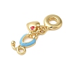 Rack Plating Brass Enamel European Dangle Charms KK-P279-33G-2