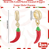 8Pcs Brass Red Enamel Vegetable European Dangle Charms OPDL-BBC0001-03G-01-2
