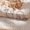 304 Stainless Steel Heart Clip on Nose Rings AJEW-A062-01A-P-5