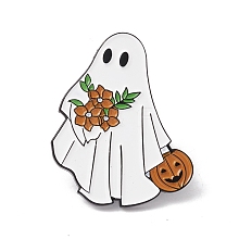 Ghost with Flower Enamel Pin JEWB-H008-03EB