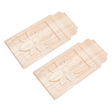 Natural Solid Wood Carved Onlay Applique Craft WOOD-FH0001-10