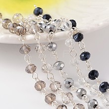 Handmade Glass Beaded Chains for Necklaces Bracelets Making AJEW-JB00171