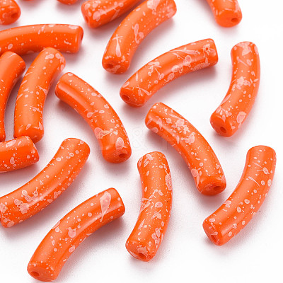 Opaque Spray Painted Acrylic Beads MACR-S372-002F-B09-1
