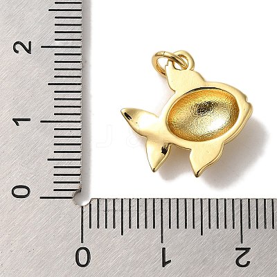 Fish Rack Plating Brass Pendants KK-U027-35G-1