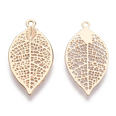 Rack Plating Brass Filigree Pendants KKC-T001-42KC-1