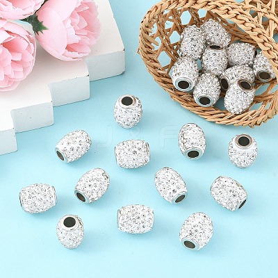 20Pcs Handmade Polymer Clay Rhinestone European Beads CPDL-YW0001-03-1