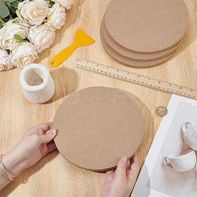MDF Wood Round Boards TOOL-WH0059-076C-1