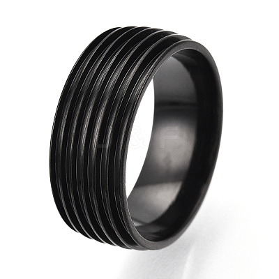 201 Stainless Steel Grooved Finger Ring Settings STAS-WH0047-07EB-1