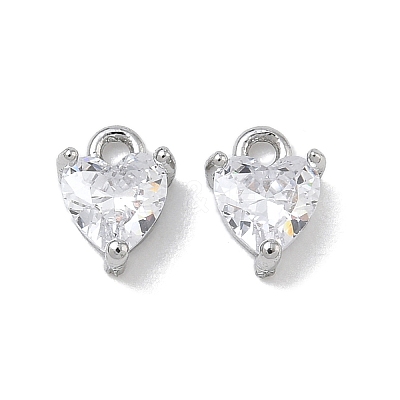 Brass Micro Pave Clear Cubic Zirconia Charms CU-CBA91C0-03P-1